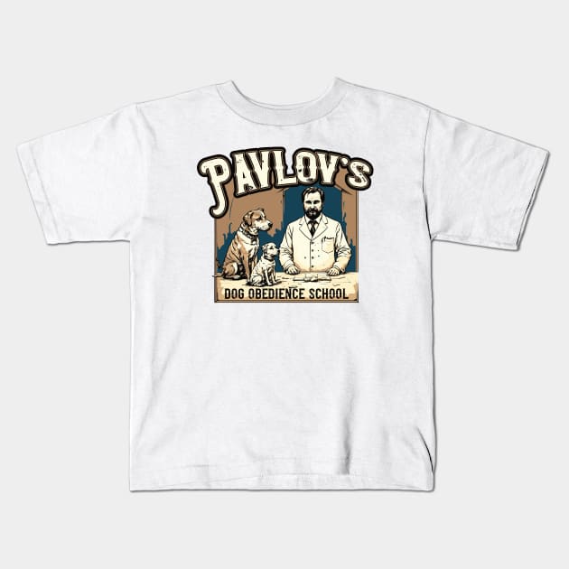 Vintage Pavlov's Dog Obedience School Kids T-Shirt by SLAG_Creative